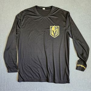 Vegas Golden Knights NHL Station Casinos Black Gold Long Sleeve Shirt Adult XL